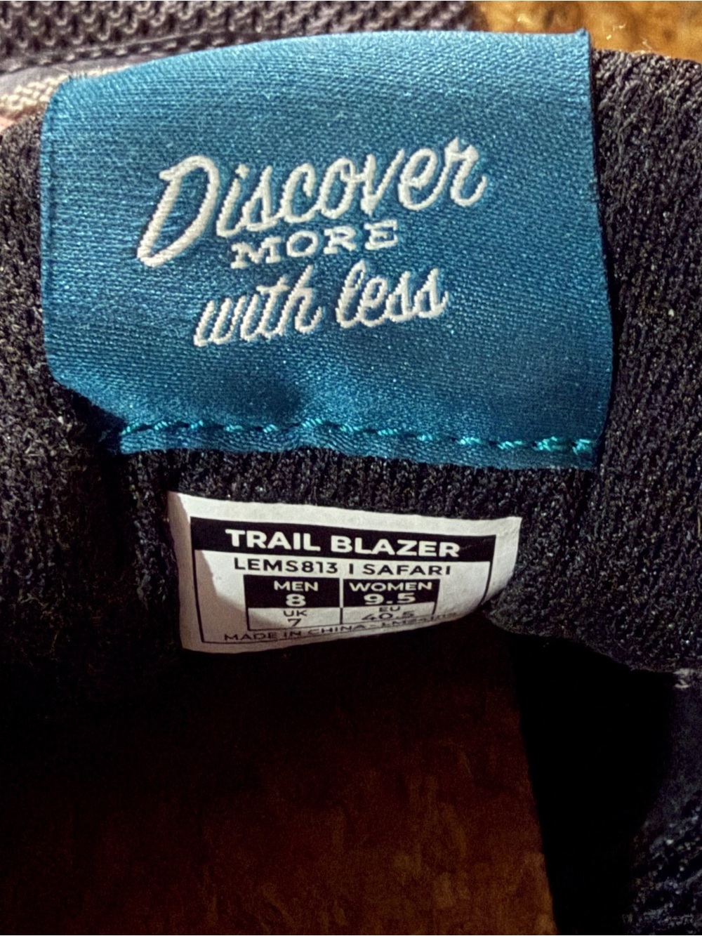 LEMS Men's Casual Trail Sneaker in Brown, Tan & Blue-Men’s size 8, Women’s 9 1/2 - Picture 6 of 6